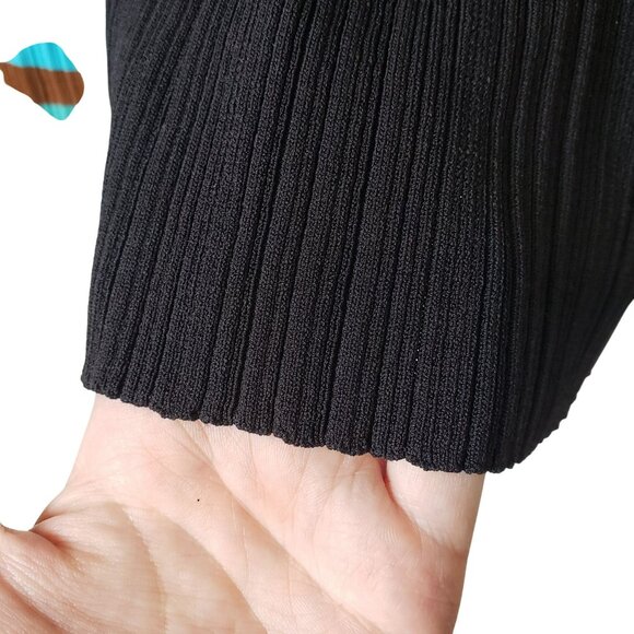 Wales Bonner Striped Ribbed Knit Black Multi V Neck Cardigan Preppy Quiet Luxury - Picture 11 of 14